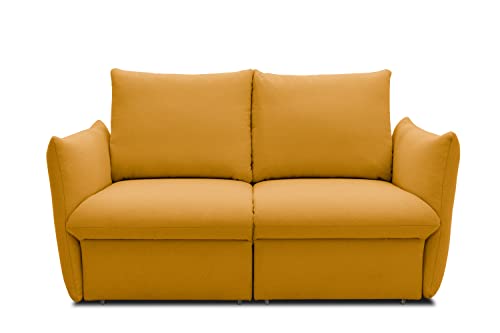 DOMO. Collection Cloud Box, 2 Sitzer mit Schlaffunktion und Boxspringfederung, Sofa mit Bettauszug, Schlafsofa, 180 x 97 x 100 cm, Boxspringsofa in mango von DOMO. collection