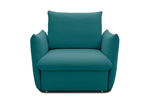 DOMO. collection Sessel Cloud Box, Armsessel mit Schlaffunktion und Boxspringfederung, Schlafsessel, Boxspringsessel, Polstersessel, 120 x 97 x 100 cm (BxTxH), türkis von DOMO. collection
