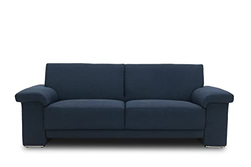 DOMO. Collection Coro FK Sofa, 3 Sitzer mit Federkernpolsterung, Zeitlose Couch, 3er Möbel Polstermöbel, dunkelblau, 214 x 91 x 84 cm von DOMO. collection