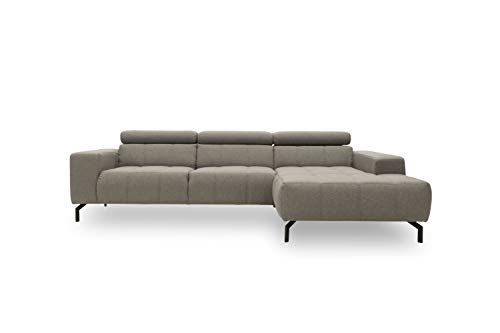 DOMO. collection Ecksofa Cunelli, Sofa in L-Form mit Rückenfunktion, Polsterecke mit Relaxfunktion, Relax Couch, Eckcouch 292 x 175 x 79 cm (BxTxH), grau von DOMO. collection