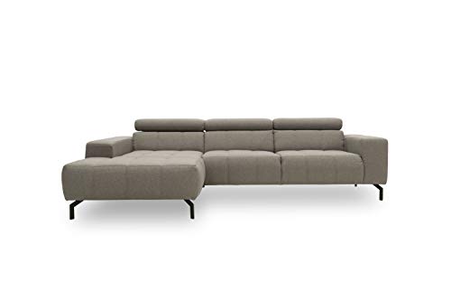 DOMO. Collection Cunelli Ecksofa, Sofa mit Rückenfunktion, Polsterecke mit Relaxfunktion, 292x175x79 cm, Eckcouch in grau von DOMO. collection