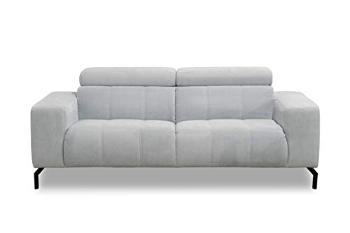 DOMO. Collection Cunelli Ecksofa, Sofa mit Rückenfunktion, Garnitur mit Relaxfunktion, pastellblau, 208x104x79 cm von DOMO. collection