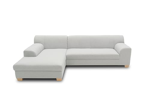 DOMO. Collection Ecksofa Tinos, Sofa in L-Form, Eckcouch, Couch Ecke, L-Sofa, 273 x 157 cm in silber von DOMO. collection