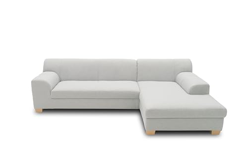 DOMO. Collection Ecksofa Tinos, Sofa in L-Form, Eckcouch, Couch Ecke, L-Sofa, 273 x 157 cm in silber von DOMO. collection