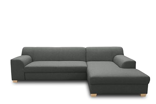 DOMO. Collection Ecksofa Tinos, Sofa in L-Form, Eckcouch, Couch Ecke, L-Sofa, 273 x 157 cm in dunkelgrau von DOMO. collection