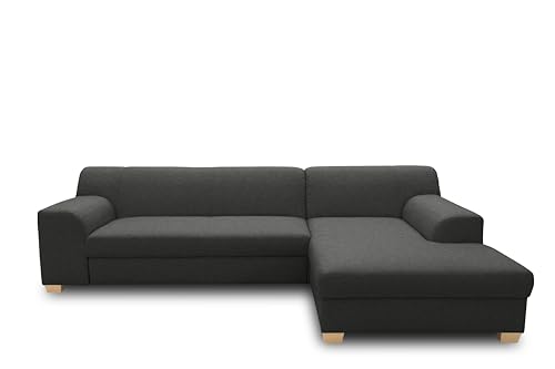 DOMO. collection Ecksofa Tinos, kleines Schlafsofa in L-Form, Eckcouch mit Schlaffunktion, Sofa, Couch, Polsterecke, 273 x 157 x 74 cm (BxTxH), anthrazit von DOMO. collection
