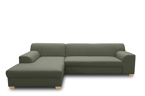 DOMO. collection Ecksofa Tinos, kleines Schlafsofa in L-Form, Eckcouch mit Schlaffunktion, Sofa, Couch, Polsterecke, 273 x 157 x 74 cm (BxTxH), grün von DOMO. collection