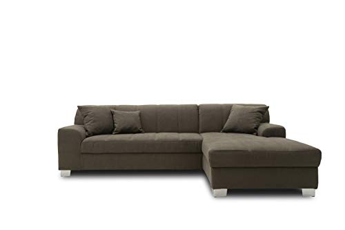 DOMO. collection Ecksofa Capri, Sofa in L-Form mit Schlaffunktion, Couch, Polsterecke, Eckcouch, Schlafsofa 239 x 152 x 75 cm (BxTxH), khaki von DOMO. collection