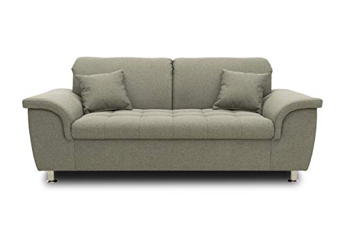 DOMO. Collection Sofa Franzi, 2-Sitzer Couch, 2er Garnitur mit Nackenfunktion, Polstergarnitur, grau-braun, 190x105x81 cm von DOMO. collection