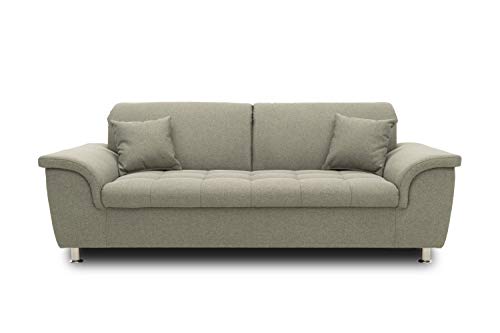 DOMO. Collection Sofa Franzi, Sitzer Couch, 2,5er Garnitur mit Nackenfunktion, Polstergarnitur, grau-braun, 210x105x81 cm von DOMO. collection