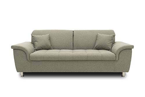 DOMO. collection Sofa Franzi, 2, 5-Sitzer Couch, 2, 5er Garnitur mit Nackenfunktion, Polstergarnitur 210 x 105 x 81 cm (BxTxH), grau-braun von DOMO. collection