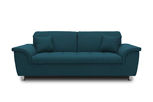 DOMO. Collection Sofa Franzi, Sitzer Couch, 2,5er Garnitur mit Nackenfunktion, Polstergarnitur, türkis, 210x105x81 cm von DOMO. collection