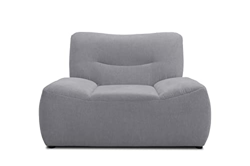 DOMO. Collection Boho Loveseat, Sessel, Polstersessel im Boho-Style, Sofa, Couch, Bigsofa in dunkelgrau von DOMO. collection