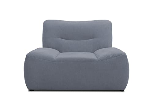 DOMO. Collection Boho Loveseat, Sessel, Polstersessel im Boho-Style, Sofa, Couch, Bigsofa in grau von DOMO. collection