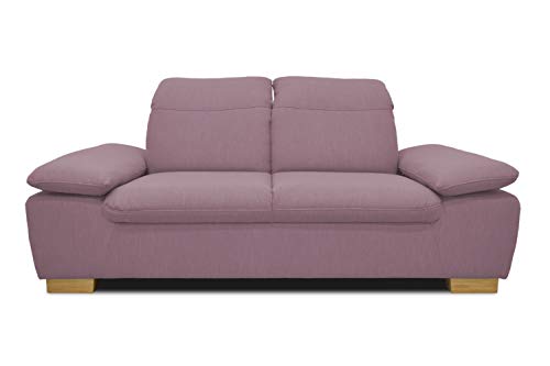 DOMO. Collection Maven Sofa, 2-Sitzer Couch mit Arm- und Rückenfunktion, Garnitur mit Federkern und Relaxfunktion, 195x110x77, 2er Polster in rosa von DOMO. collection