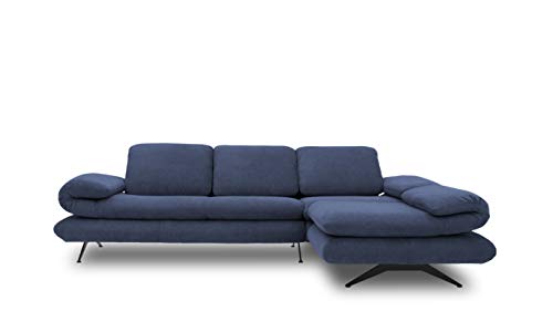DOMO. Collection Milano Ecksofa Sofa mit Armlehn-und Rückenfunktion in L-Form, Polsterecke Eckgarnitur, dunkelblau, 269x172x83 cm von DOMO. collection