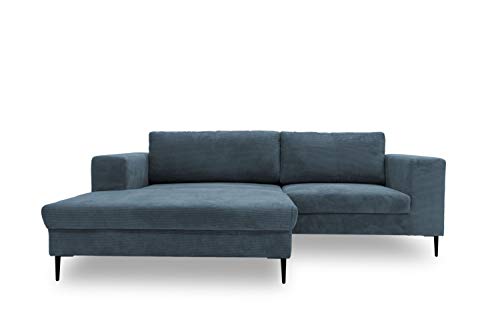 DOMO. Collection Modica Ecksofa, moderne L-Form Eckcouch, Sofa Eckgarnitur, grau-blau, 244x173x83 von DOMO. collection