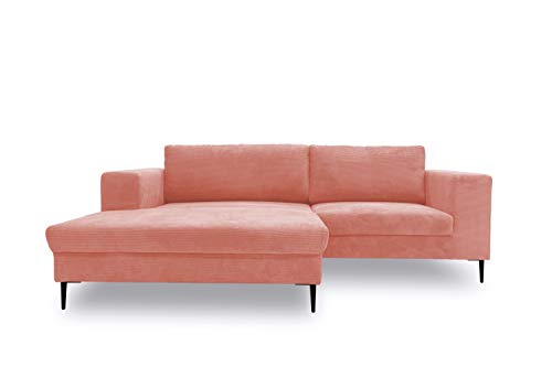 DOMO. Collection Modica Ecksofa, moderne L-Form Eckcouch, Sofa Eckgarnitur, rosa, 244x173x83 von DOMO. collection