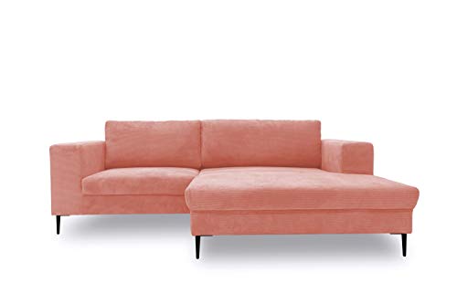 DOMO. collection Ecksofa Modica, Sofa in L-Form, moderne Eckcouch, bodenfreie Couch, Eckgarnitur, Polsterecke 244 x 173 x 83 cm (BxTxH), rosa von DOMO. collection