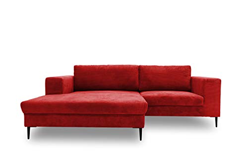 DOMO. collection Ecksofa Modica, Sofa in L-Form, moderne Eckcouch, bodenfreie Couch, Eckgarnitur, Polsterecke 244 x 173 x 83 cm (BxTxH), rot von DOMO. collection