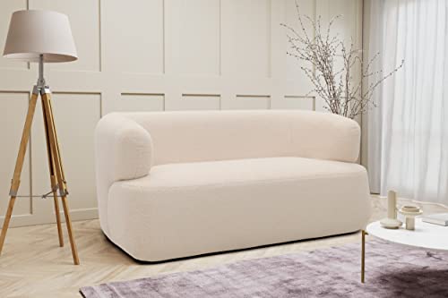 DOMO. Collection 2 Sitzer Molina, 2er fest, 2er Sofa, Couch, Garnitur 160 x 86 x 71 cm in creme von DOMO. collection