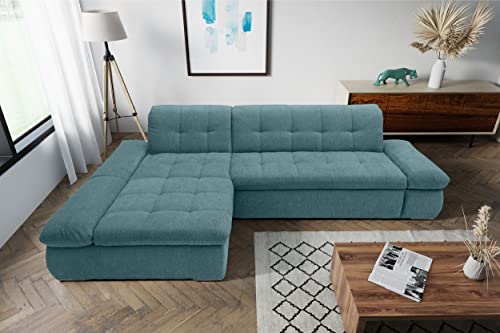DOMO. collection Moric Couch, Ecksofa, Eckcouch, Sofa in L-Form, Petrol grün, 300 x 172 x 80 cm von DOMO. collection