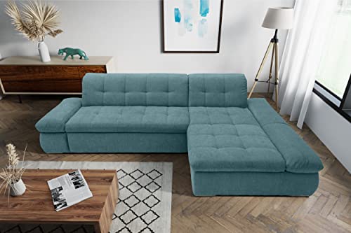 DOMO. collection Moric Couch, Ecksofa, Eckcouch, Sofa in L-Form, Petrol grün, 300 x 172 x 80 cm von DOMO. collection