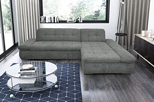 DOMO. collection Moric Couch, Ecksofa, Eckcouch, Sofa in L-Form, grau, 300 x 172 x 80 cm von DOMO. collection