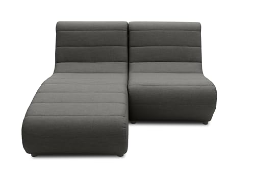 DOMO. collection Outdoor Ecksofa Borkum, Sessel-Element und Longchair-Element wetterfest in L-Form, Gartensofa, Gartenmöbel, Eckliege 146 x 152 x 80 cm (BxTxH), anthrazit von DOMO. collection