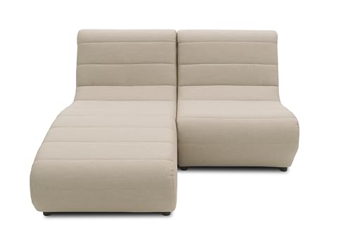 DOMO. collection Outdoor Ecksofa Borkum, Sessel-Element und Longchair-Element wetterfest in L-Form, Gartensofa, Gartenmöbel, Eckliege 146 x 152 x 80 cm (BxTxH), taupe von DOMO. collection