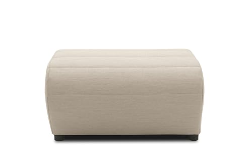 DOMO. collection Outdoor Polsterhocker Borkum, Hocker wetterfest, Gartenmöbel, Gartensofa, Gartenhocker, 73 x 63 x 40 cm (BxTxH), taupe von DOMO. collection