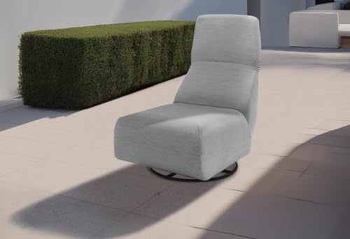 DOMO. collection Outdoor Sessel Spiekeroog, Polstersessel mit Rückenfunktion und Drehfunktion, wetterfest, Gartenmöbel, Gartensofa, 68 x 88 x 67 cm (BxTxH), silber von DOMO. collection