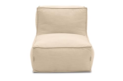 DOMO. collection Outdoor Sessel Wangerooge, Gartensessel wetterfest, Gartensofa, Gartenmöbel, Sitzsack, Outdoor-Sitz, Luftsack Garten, 75 x 115 x 73 cm (BxTxH), beige von DOMO. collection
