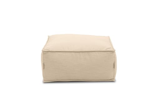 DOMO. collection Outdoor Polsterhocker Wangerooge, Gartenhocker wetterfest, Gartensofa, Gartenmöbel, Sitzsack, Outdoor-Sitz, Luftsack Garten, 75 x 70 x 45 cm (BxTxH), beige von DOMO. collection