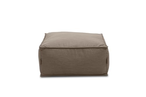 DOMO. collection Outdoor Polsterhocker Wangerooge, Gartenhocker wetterfest, Gartensofa, Gartenmöbel, Sitzsack, Outdoor-Sitz, Luftsack Garten, 75 x 70 x 45 cm (BxTxH), braun von DOMO. collection