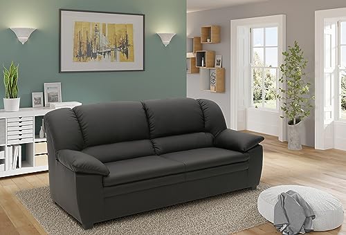 DOMO. Collection Ambato Sofa, 2,5 Sitzer, 2,5er Couch, Garnitur, 191 x 92 x 88 cm, Polstergarnitur in schwarz von DOMO. collection