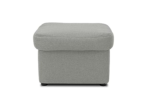 DOMO. Collection Puno Hocker, Beistellhocker, Sitzhocker, Polsterhocker, 60 x 60 x 40 cm in silber von DOMO. collection