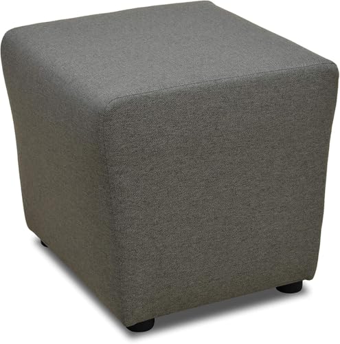 DOMO. collection Polsterhocker Bob, Sitzhocker, Sitzwürfel, Fußhocker, 46 x 46 x 43 cm (BxTxH), Webstoff in grau von DOMO. collection