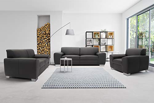 DOMO. Collection Ricardo Sofa, 2-Sitzer Couch, Garnitur in Kunstleder, schwarz, 200x89x81 cm von DOMO. collection