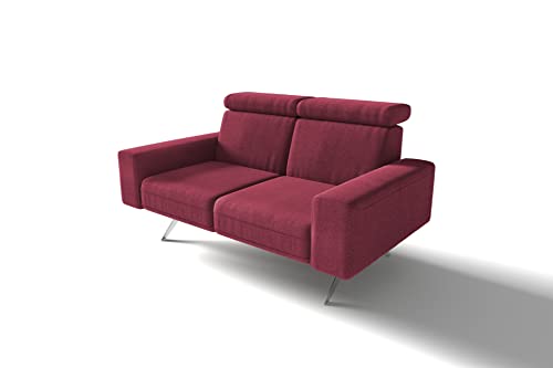DOMO. Collection Rosario Sofa, 2er Garnitur mit Nackenfunktion, 2 Sitzer Couch, 164x98x81 cm, Polstergarnitur in bordeaux rot von DOMO. collection
