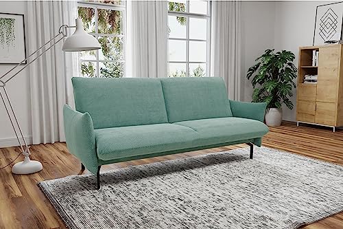 DOMO. collection Schlafsofa Salta, 2 Sitzer Sofa mit Schlaffunktion, Schlafcouch, Gästebett, 200x120 Liegefläche, Mint, 230x95 cm von DOMO. collection