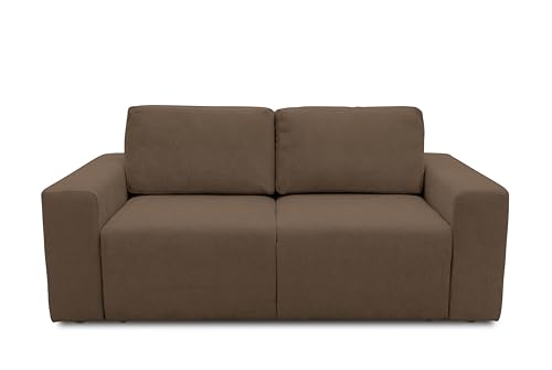 DOMO. collection Sofa Lares, 2-Sitzer Couch mit Schlaffunktion und Federkernpolsterung, lose Rückenkissen, Polstergarnitur, 192 x 116 x 85 cm (BxTxH), Taupe von DOMO. collection