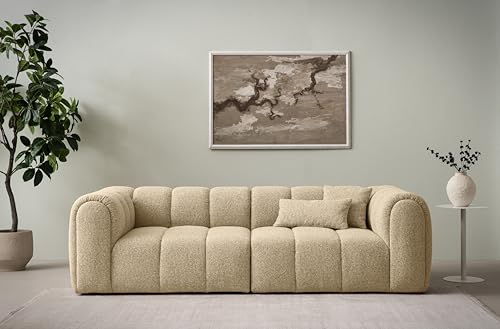 DOMO. collection Sofa Salto, 3-Sitzer Bigsofa mit Taschenfederkern, 3er Couch, Modulsofa, Polstergarnitur, 118 x 254 x 69 cm (BxTxH), beige von DOMO. collection