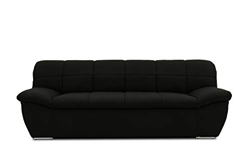 DOMO. collection Sofa Splash, 2-Sitzer Couch, 2er Garnitur aus Webstoff mit breiten Armlehnen, Polstersofa, 211 x 96 x 76 cm (BxTxH), schwarz von DOMO. collection