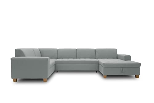 DOMO. Collection Sugar Wohnlandschaft, Sofa, Couch, Polstergarnitur, Moderne U-Form, Mint, 162x333x199 cm von DOMO. collection