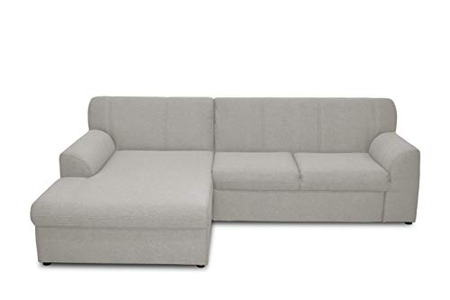 DOMO. Collection Ecksofa Topper | moderne Couch in L-Form | kleine Polsterecke mit Schlaffunktion | Silber, 245x155x78 cm von DOMO. collection