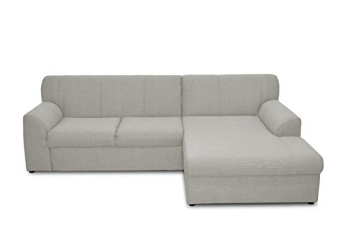 DOMO. Collection Ecksofa Topper | moderne Couch in L-Form | kleine Polsterecke mit Schlaffunktion | Silber, 245 x 155 von DOMO. collection