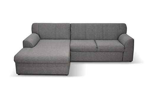DOMO. Collection Ecksofa Topper | moderne Couch in L-Form | kleine Polsterecke mit Schlaffunktion | grau, 245 x 155 von DOMO. collection