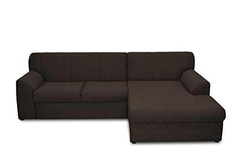 DOMO. Collection Ecksofa Topper | moderne Couch in L-Form | kleine Polsterecke mit Schlaffunktion | braun, 245 x 155 von DOMO. collection