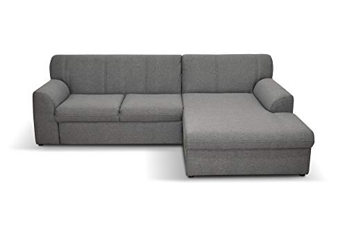 DOMO. Collection Ecksofa Topper | moderne Couch in L-Form | kleine Polsterecke mit Schlaffunktion | grau, 245 x 155 von DOMO. collection